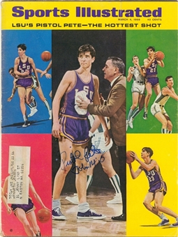 1968 Pete Maravich Signed Sports Illustrated Magazine (JSA)